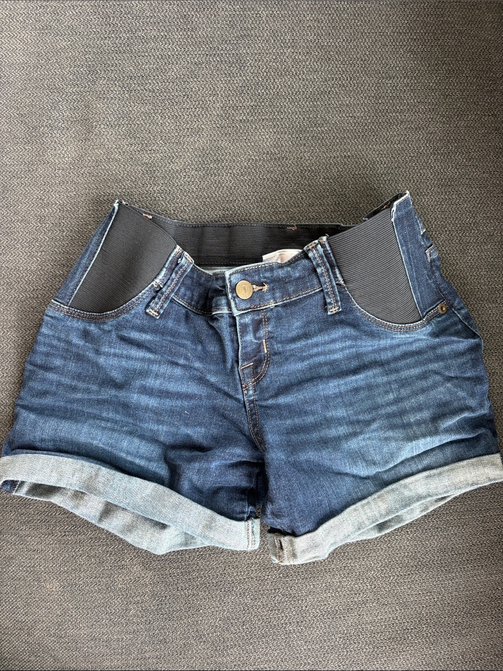 Isabel Maternity by Ingrid & Isabel Dark Blue Denim Maternity Shorts